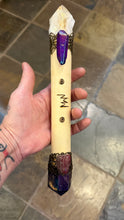 Load image into Gallery viewer, NEW MOON WAND Citrine & Rainbow Aura Quartz MEDIUM