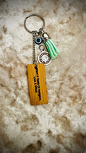 Load image into Gallery viewer, 60's Sexy Witch Double Sided Wooden Bamboo Keychain
