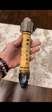 Load image into Gallery viewer, NEW MOON WAND Chakra Clear Quartz &amp; Sodalite Large
