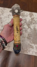 Load and play video in Gallery viewer, NEW MOON WAND Chakra Clear Quartz &amp; Sodalite Large

