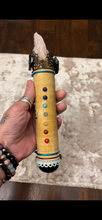 Load image into Gallery viewer, NEW MOON WAND Chakra Rose Quartz &amp; Onyx Large
